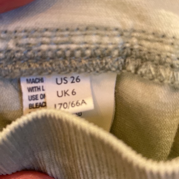 Free People We The Free I Want It All Light Green Corduroy Midi Skirt SZ26 - Picture 10 of 12